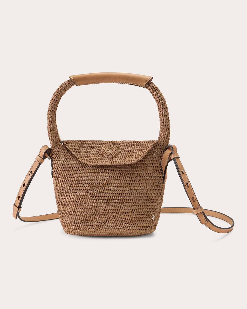 Yala Crocheted Raffia Mini Drawstring Sac Bag