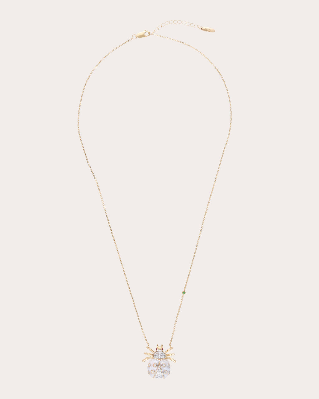 Diamond & 18k Gold Royal Ladybug Pendant Necklace