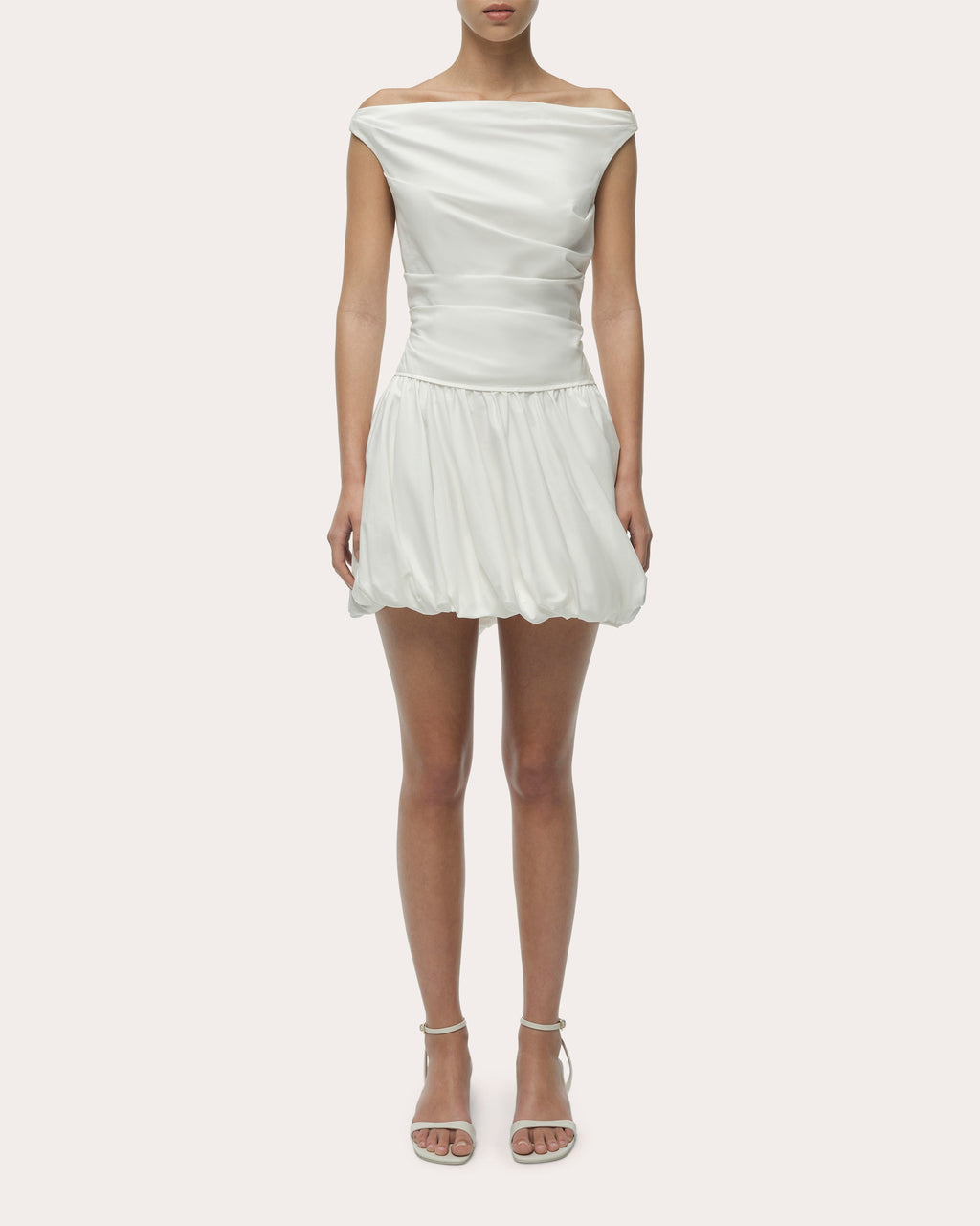 Salina Poplin Boatneck Bubble Mini Dress