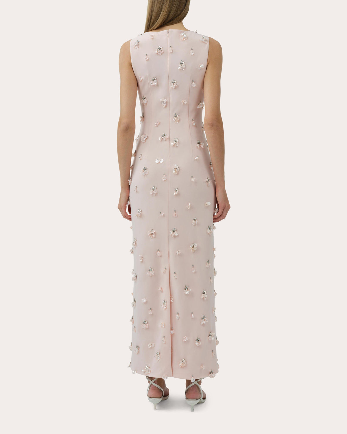 Claudia Embellished Crepe Column Midi Dress