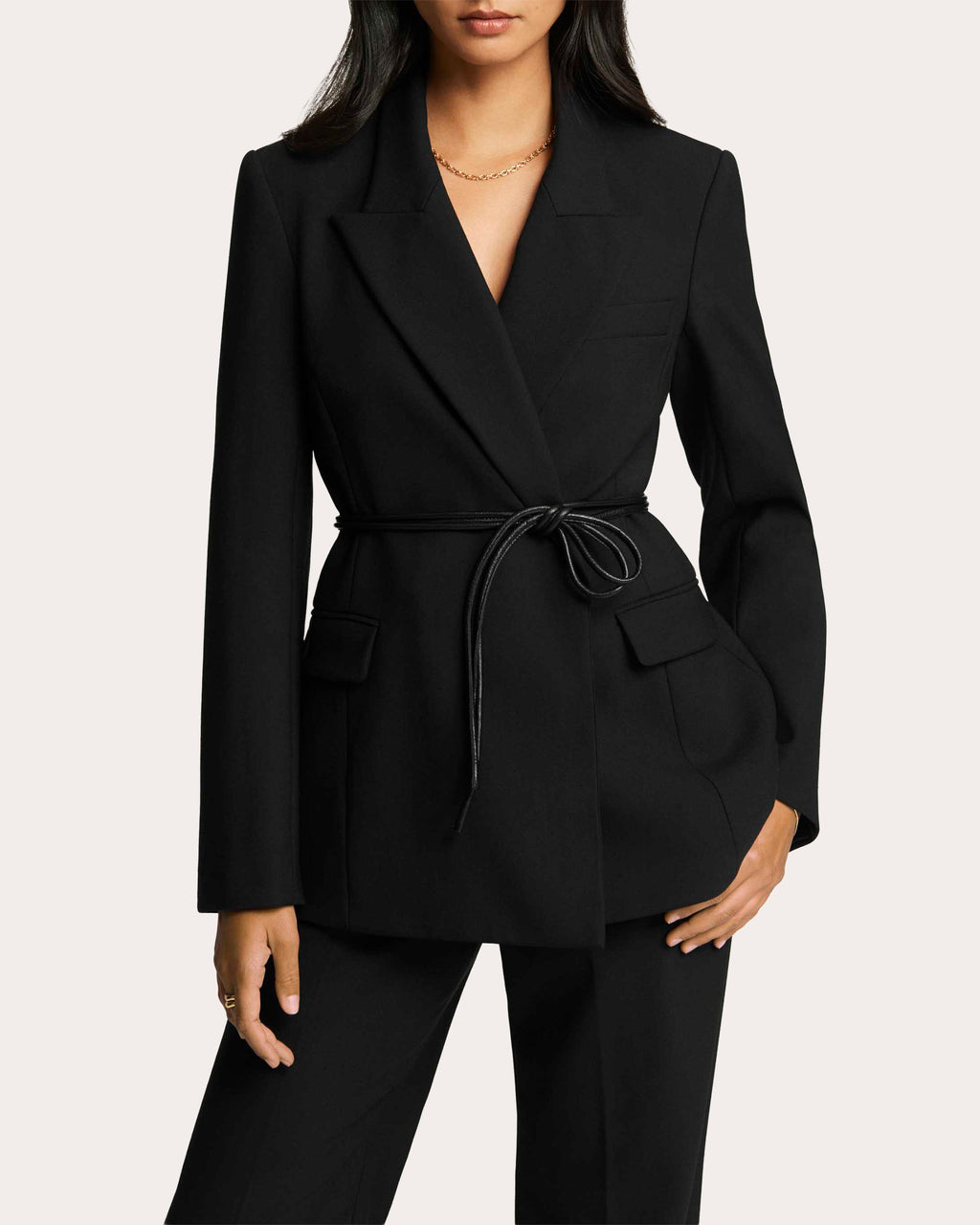 Lenox Heavy Wool Twill Belted Blazer