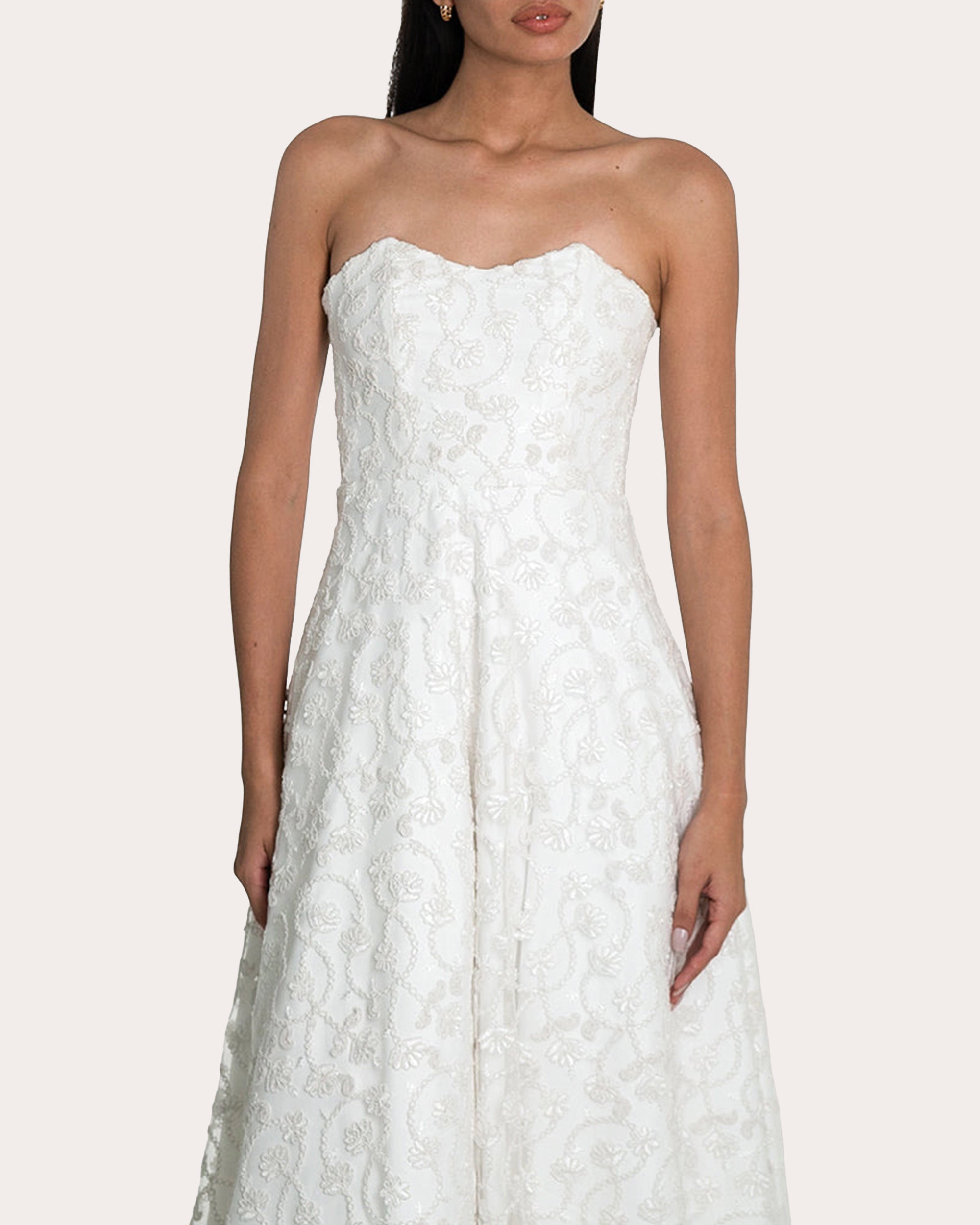 Hanni Floral Appliquéd Cotton Midi Dress