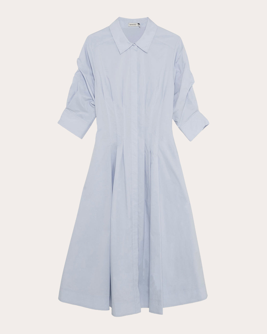 Jazz Pleated Poplin Midi Shirt Dress