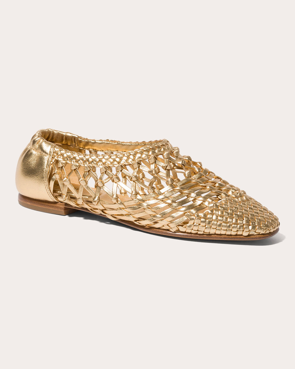 Eden Woven Metallic Leather Ballet Flat