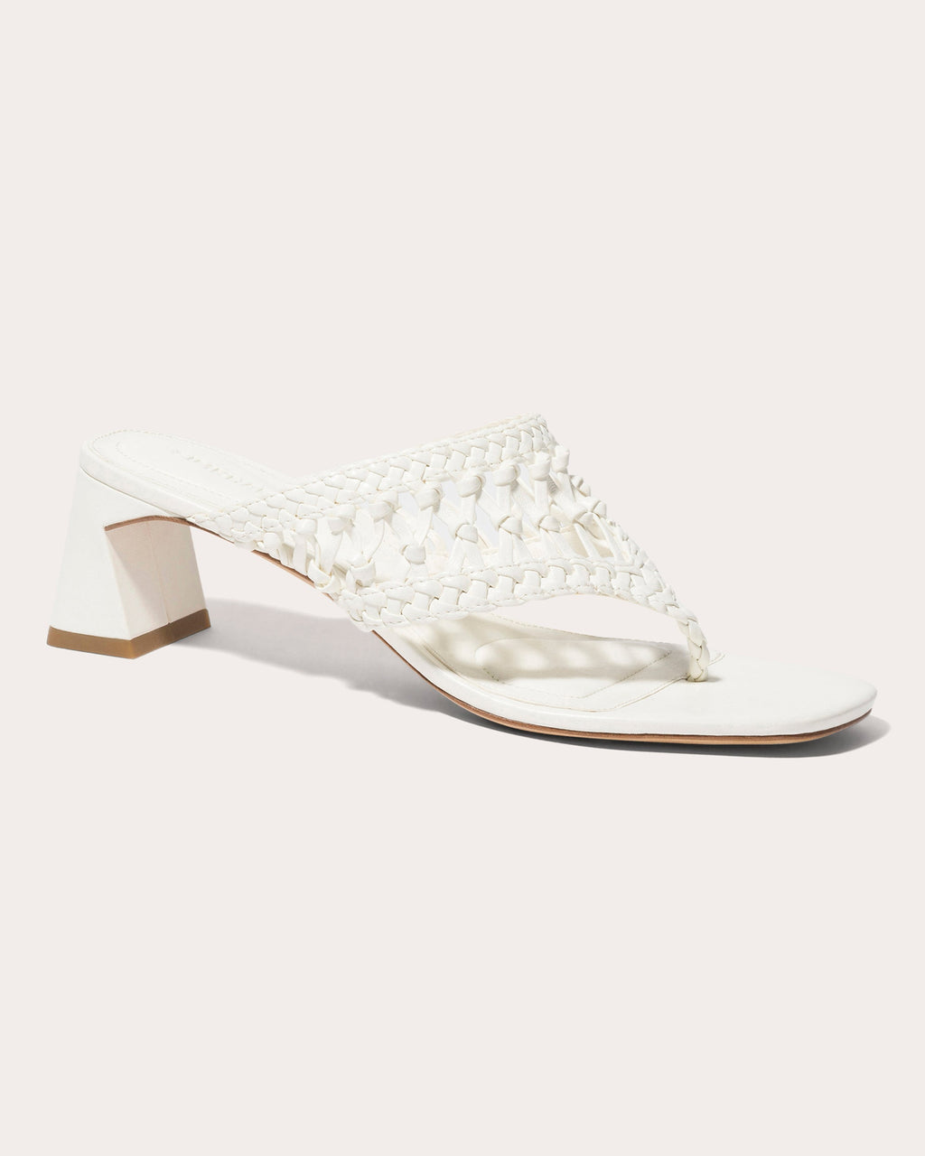 Alia Woven Leather Block-Heel Sandal