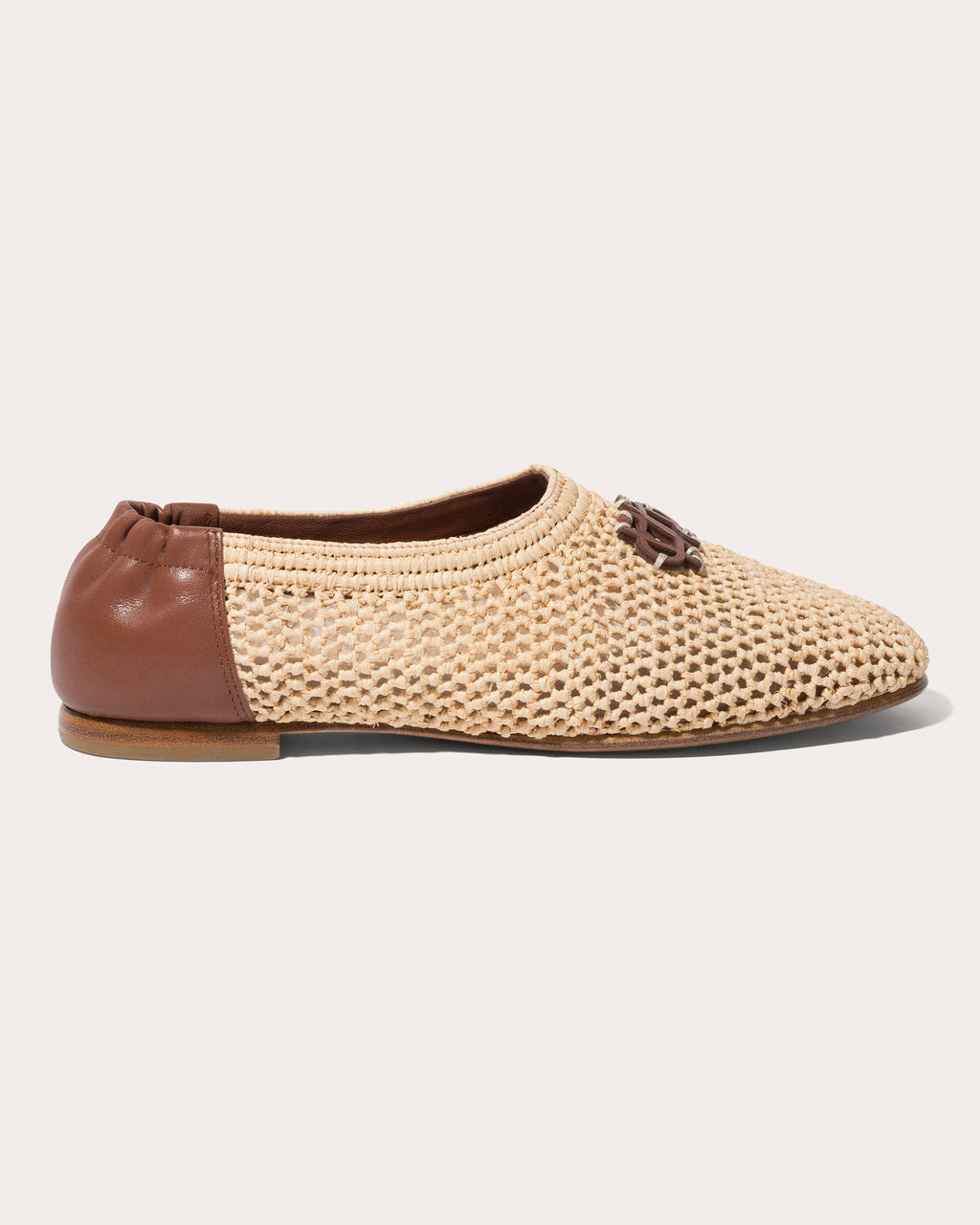 Eden Monogram Raffia Ballet Flat
