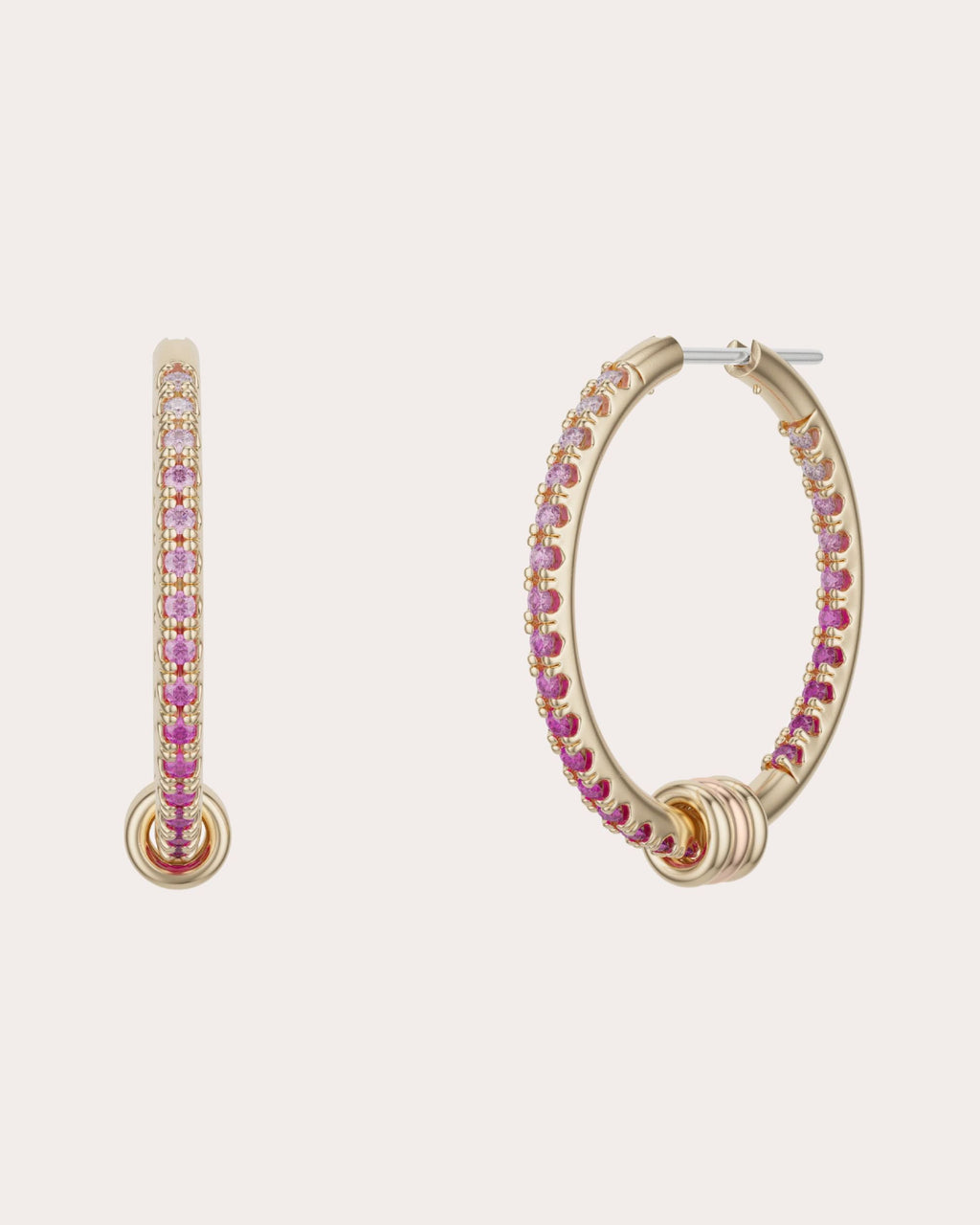Pink Sapphire & 18k Gold Argo Ombré Hoop Earrings