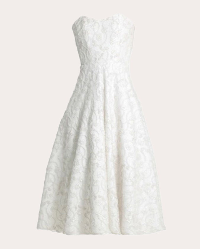 Hanni Floral Appliquéd Cotton Midi Dress