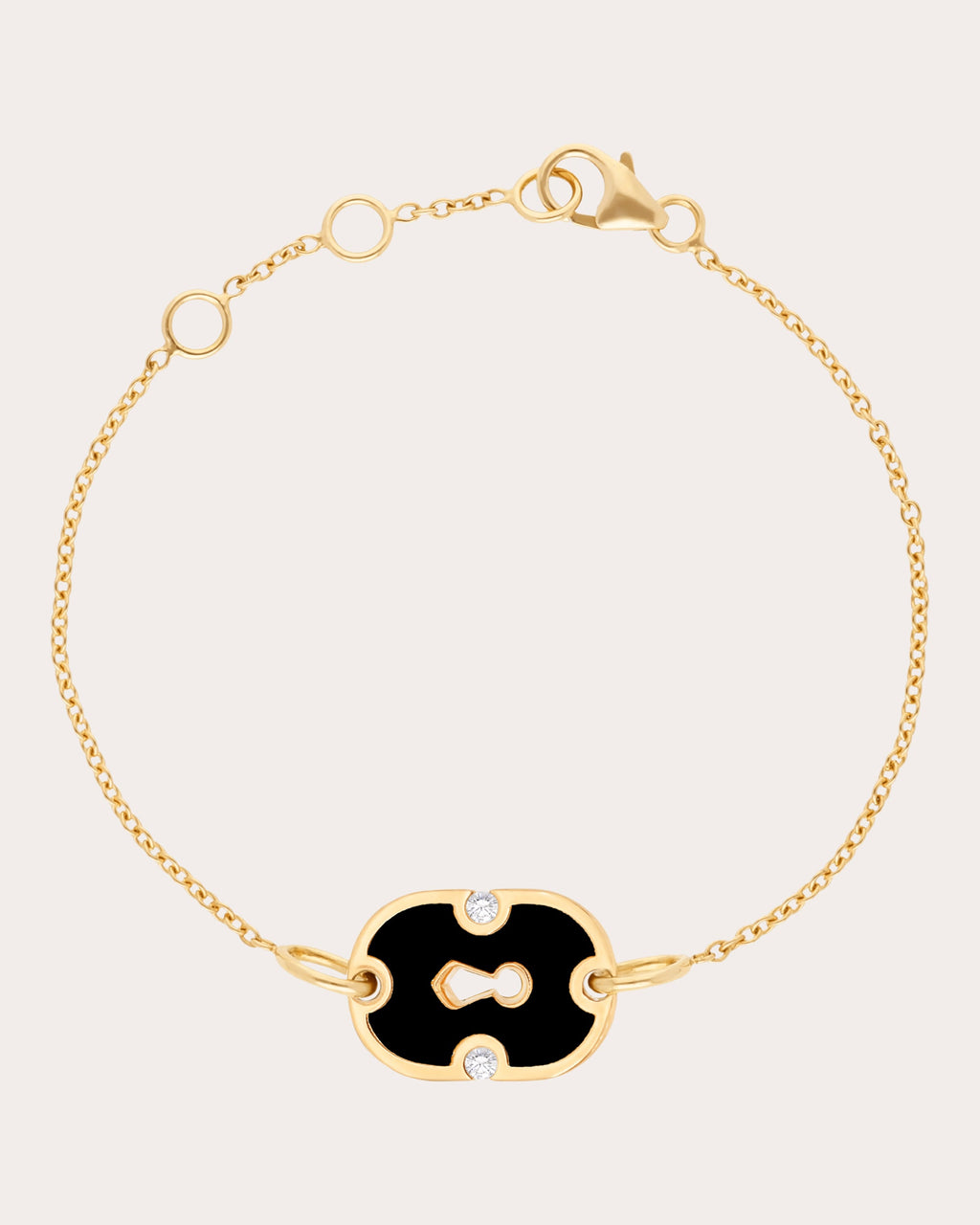 Black Ceramic & Diamond 18k Gold Unlock Bracelet
