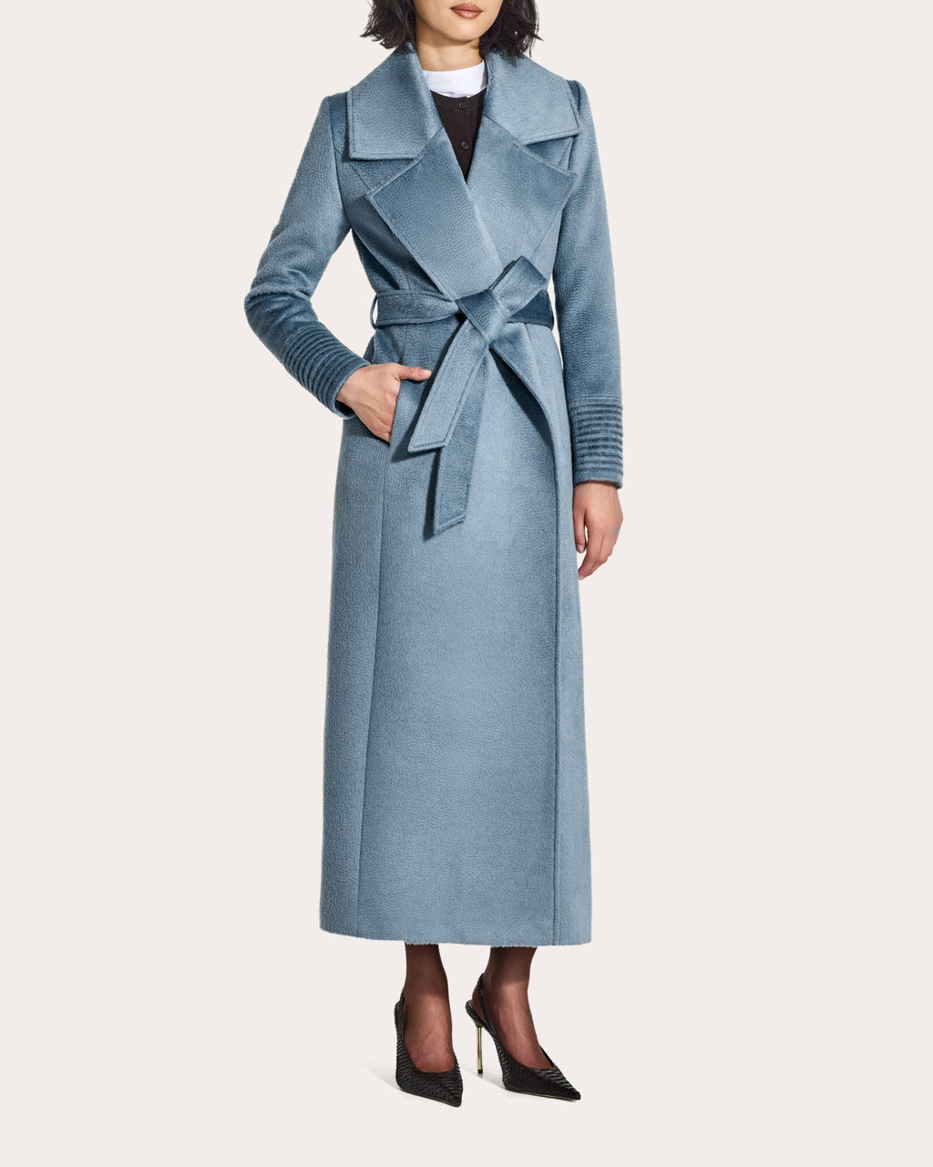 Suri Alpaca Notched Collar Maxi Wrap Coat