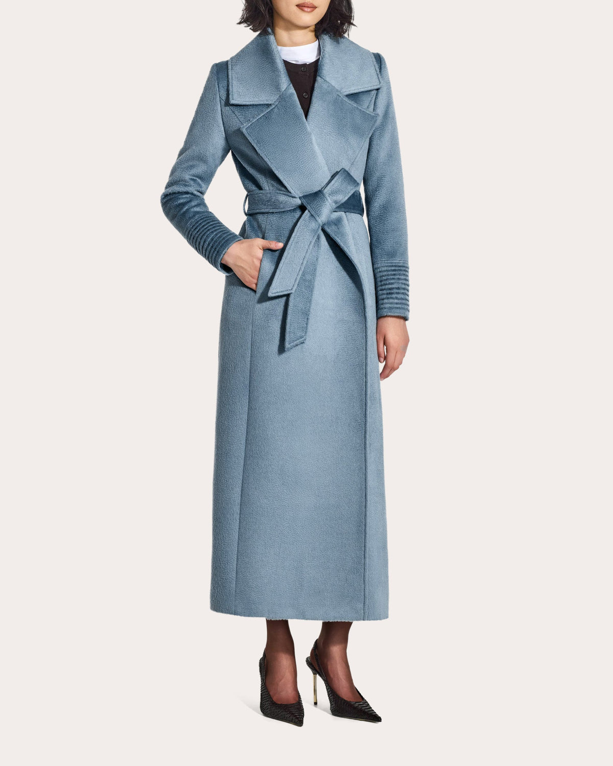 Suri Alpaca Notched Collar Maxi Wrap Coat
