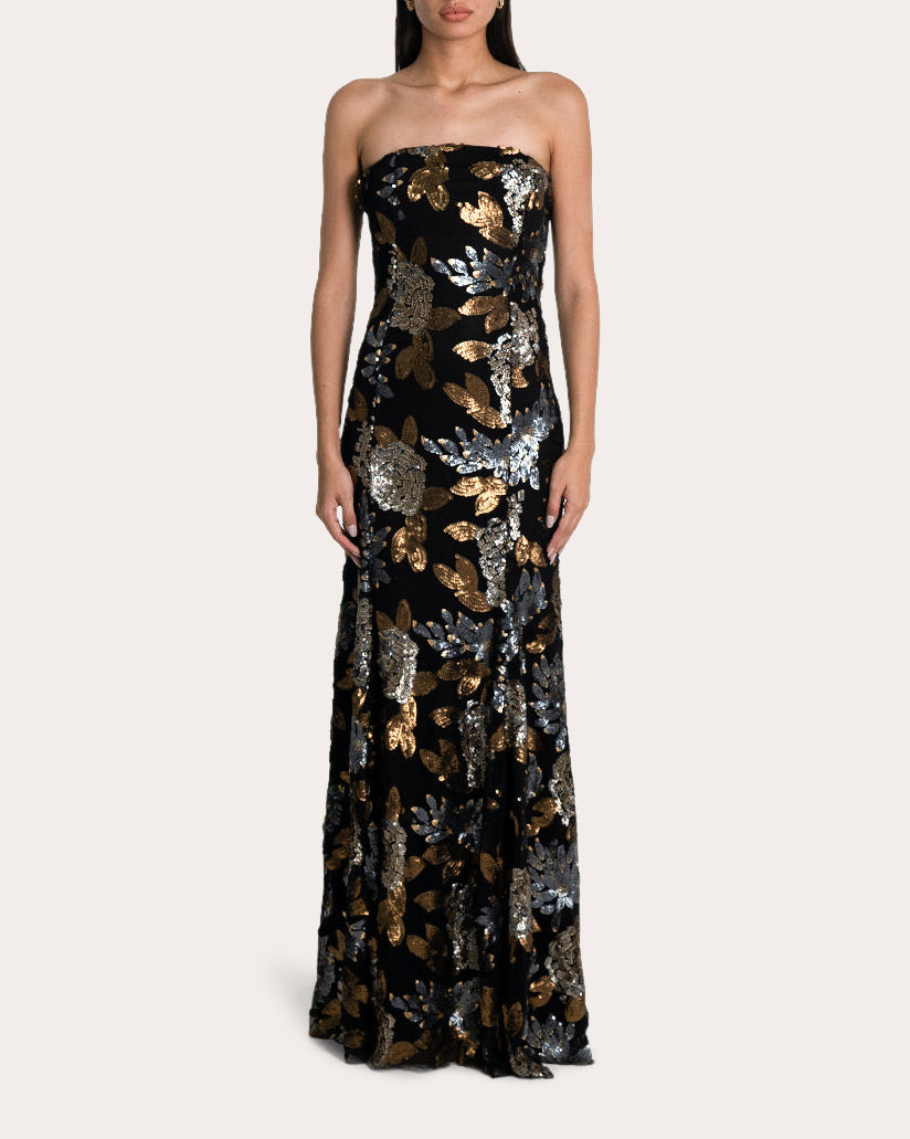 Ñami Sequin Convertible Cape Gown