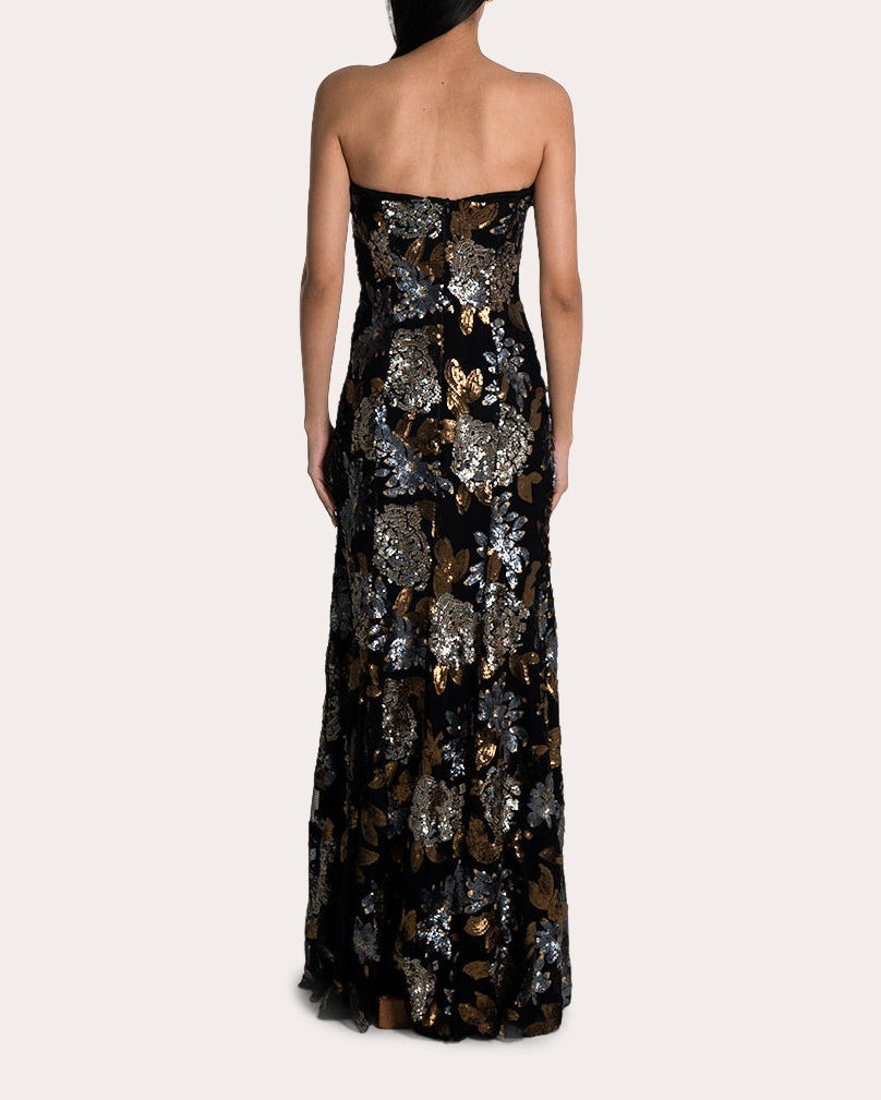 Ñami Sequin Convertible Cape Gown