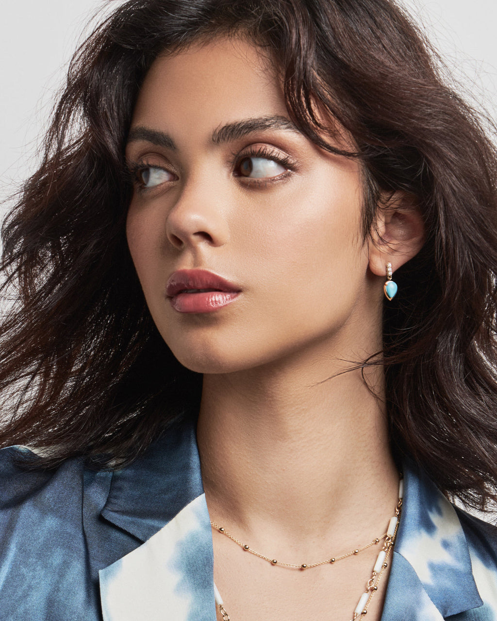 Turquoise & Diamond 14k Gold Palace Drop Earrings