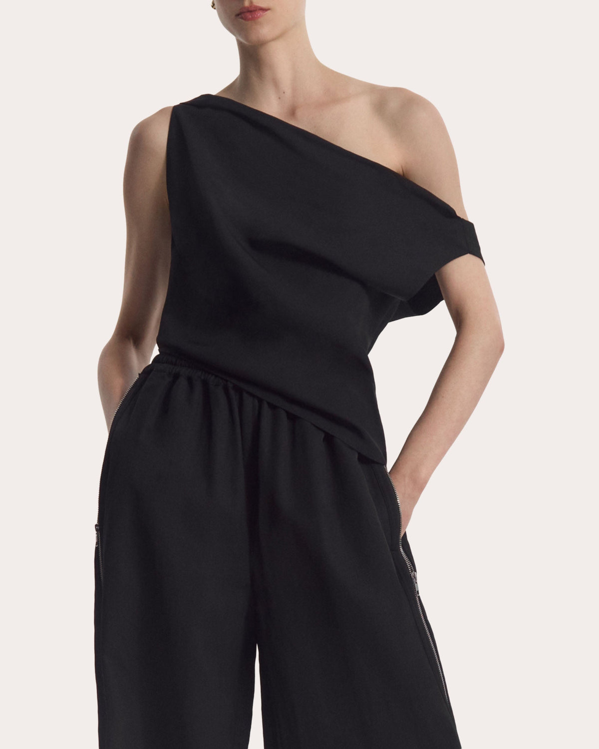 Asymmetric Draped Off-Shoulder Top