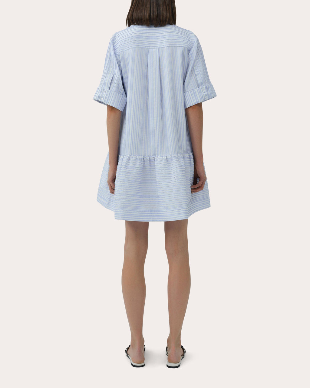 Cris Stripe Drop-Waist Shirt Dress