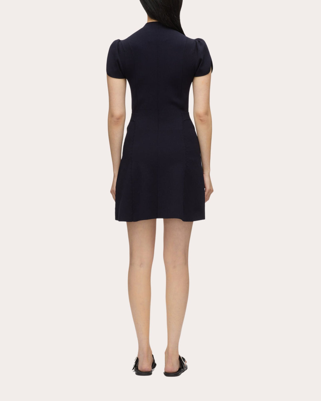 Rib Knit Tulip-Sleeve Mini Dress