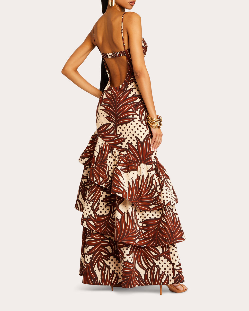 Starla Tiered Printed Stretch-Cotton Gown