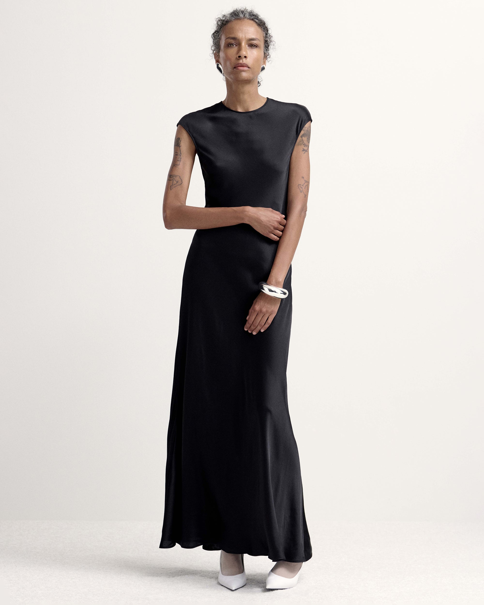 Bias-Cut Satin Maxi Dress
