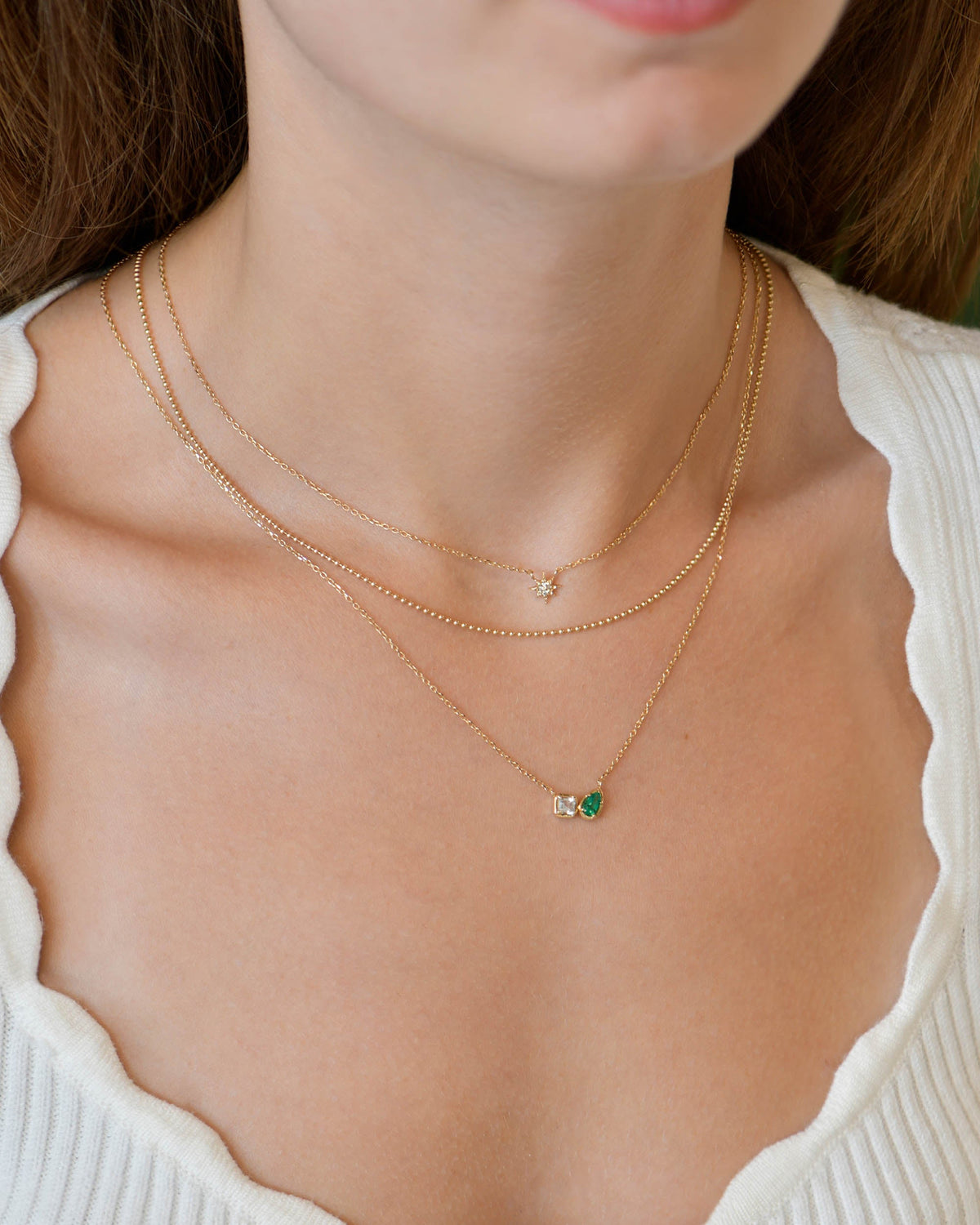 14k Gold Mini Ball Chain Necklace