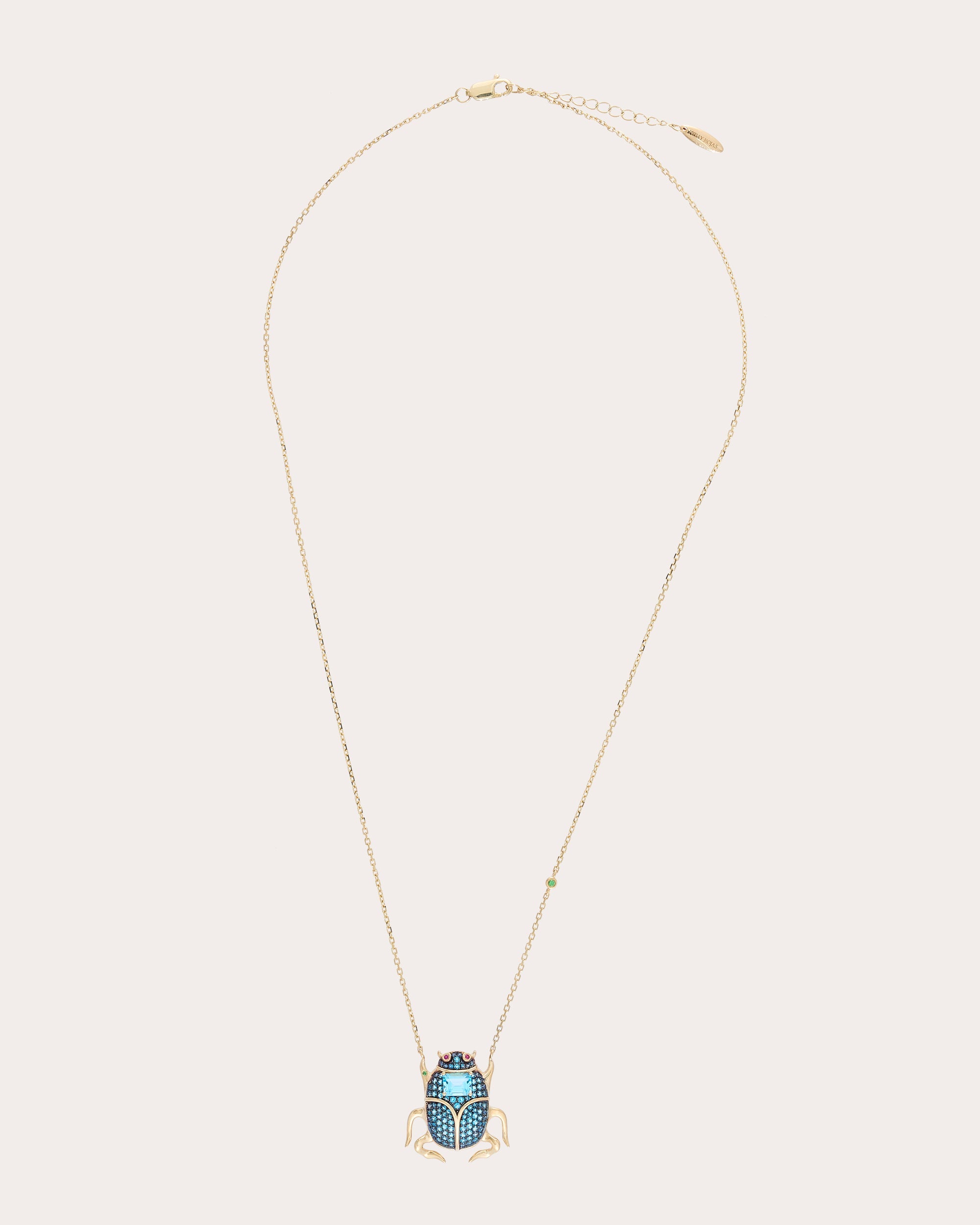 Blue Topaz Delirio Beetle Pendant Necklace