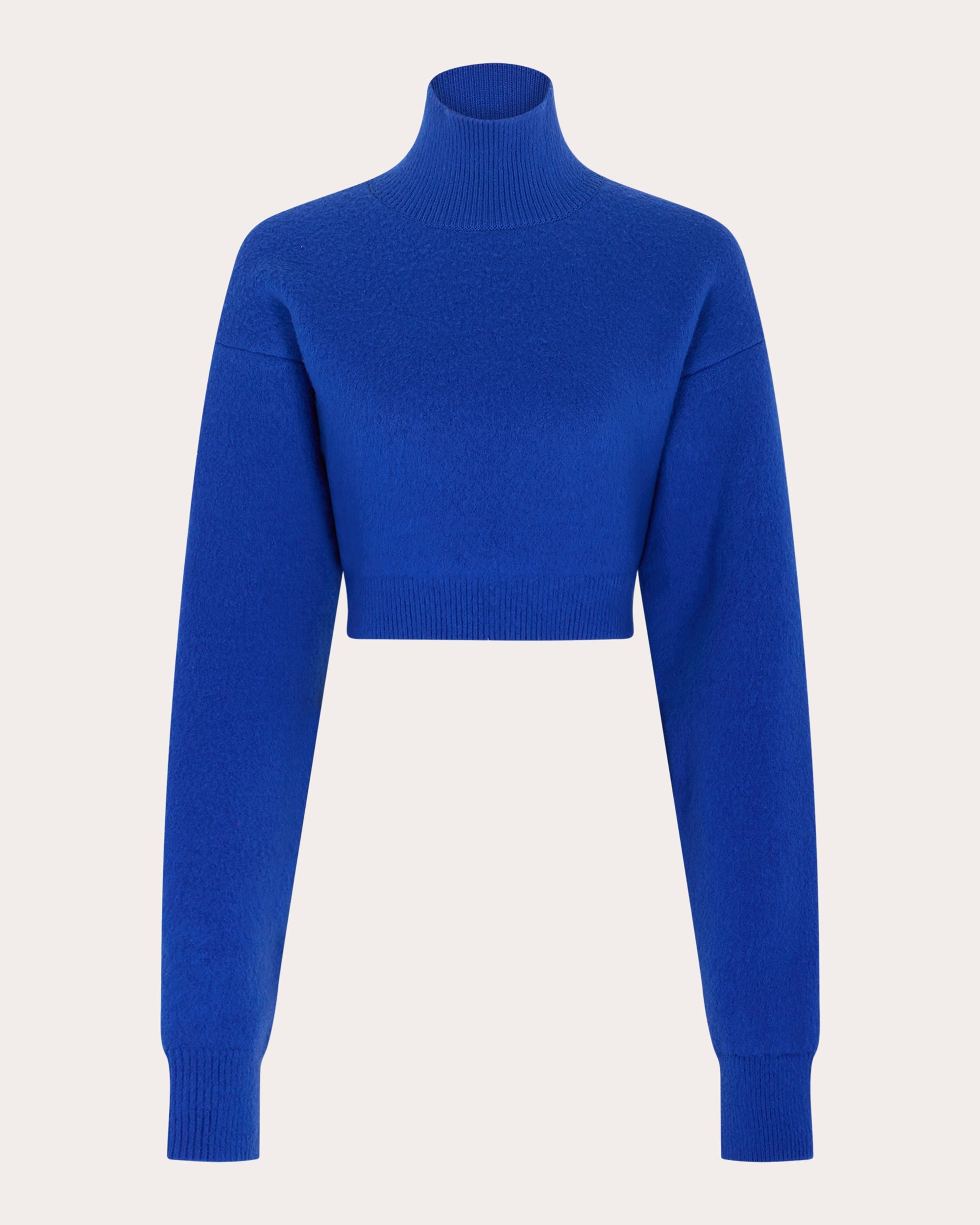 Chain-Embellished Cropped Brushed-Wool Sweater