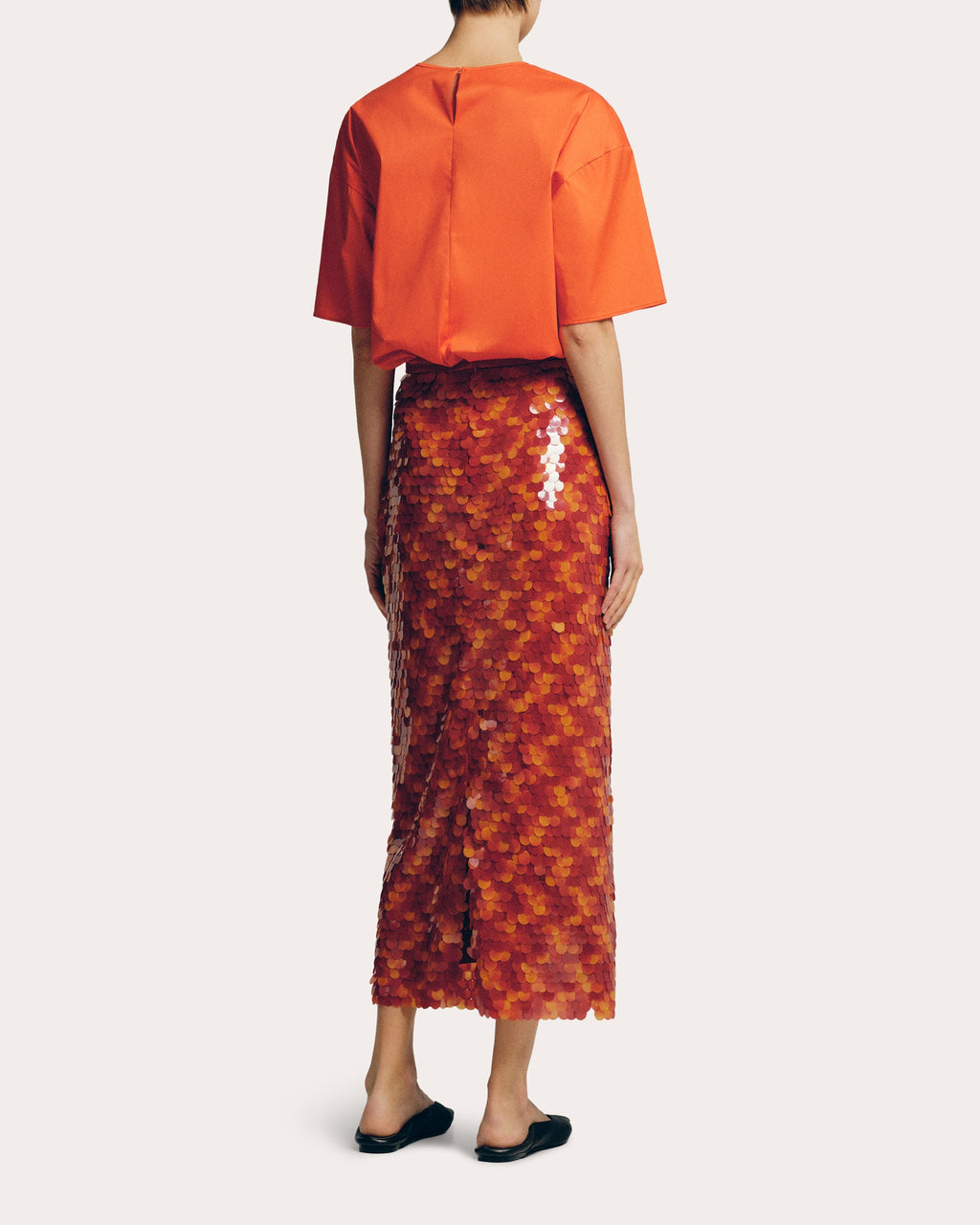 Sequin Paillette Midi Skirt