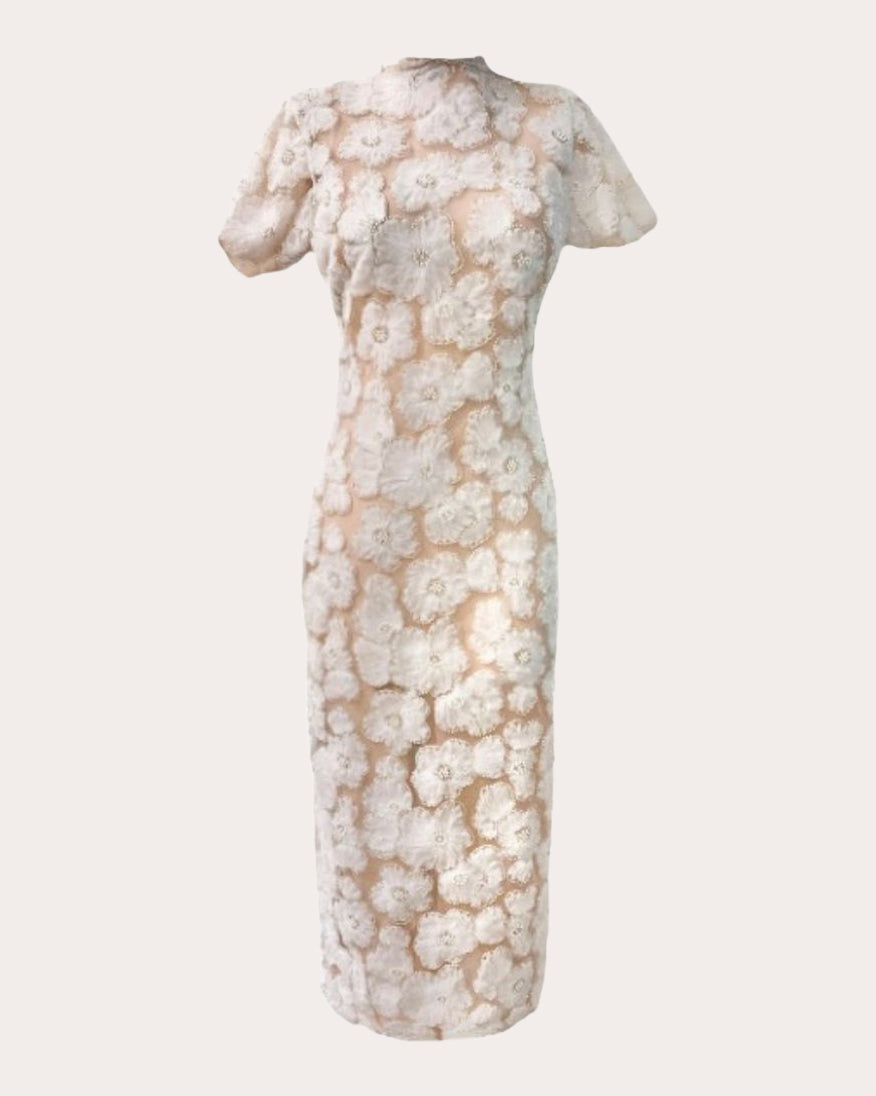 Yaile Embroidered Floral Lace Midi Dress