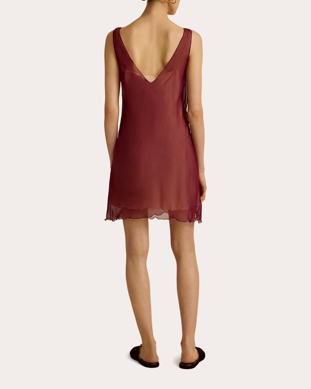 Sheer Silk Chiffon Layered Slip Dress