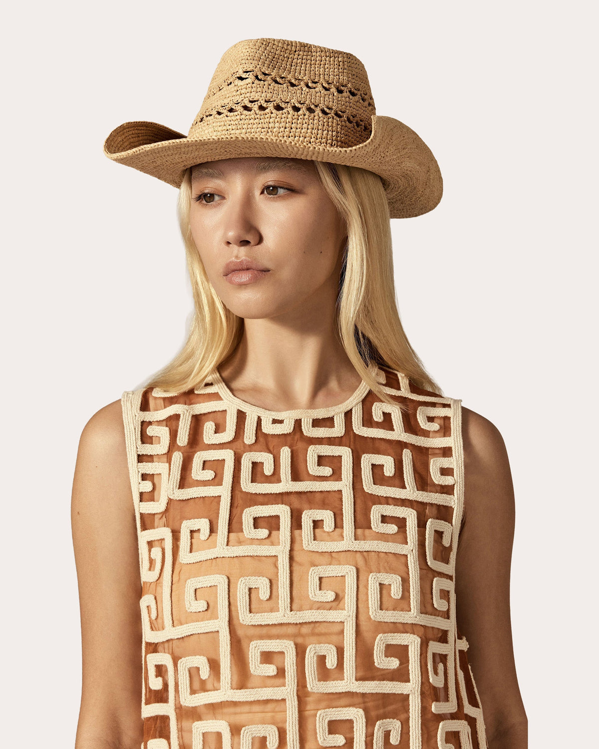Gwen Crocheted Raffia Fedora