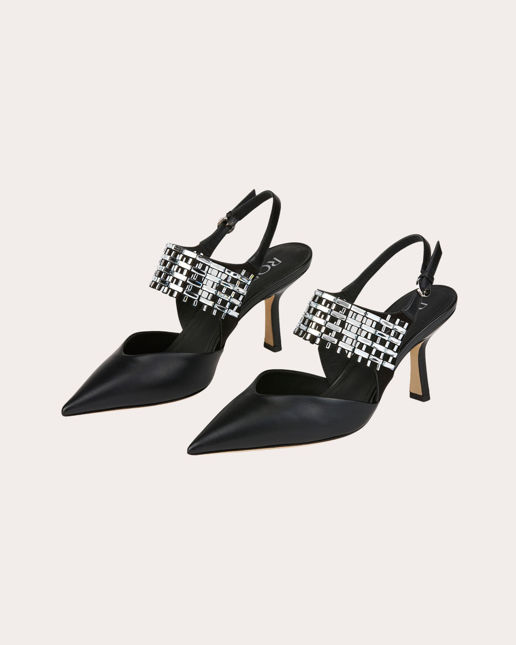Noa 80 Crystal Leather Slingback