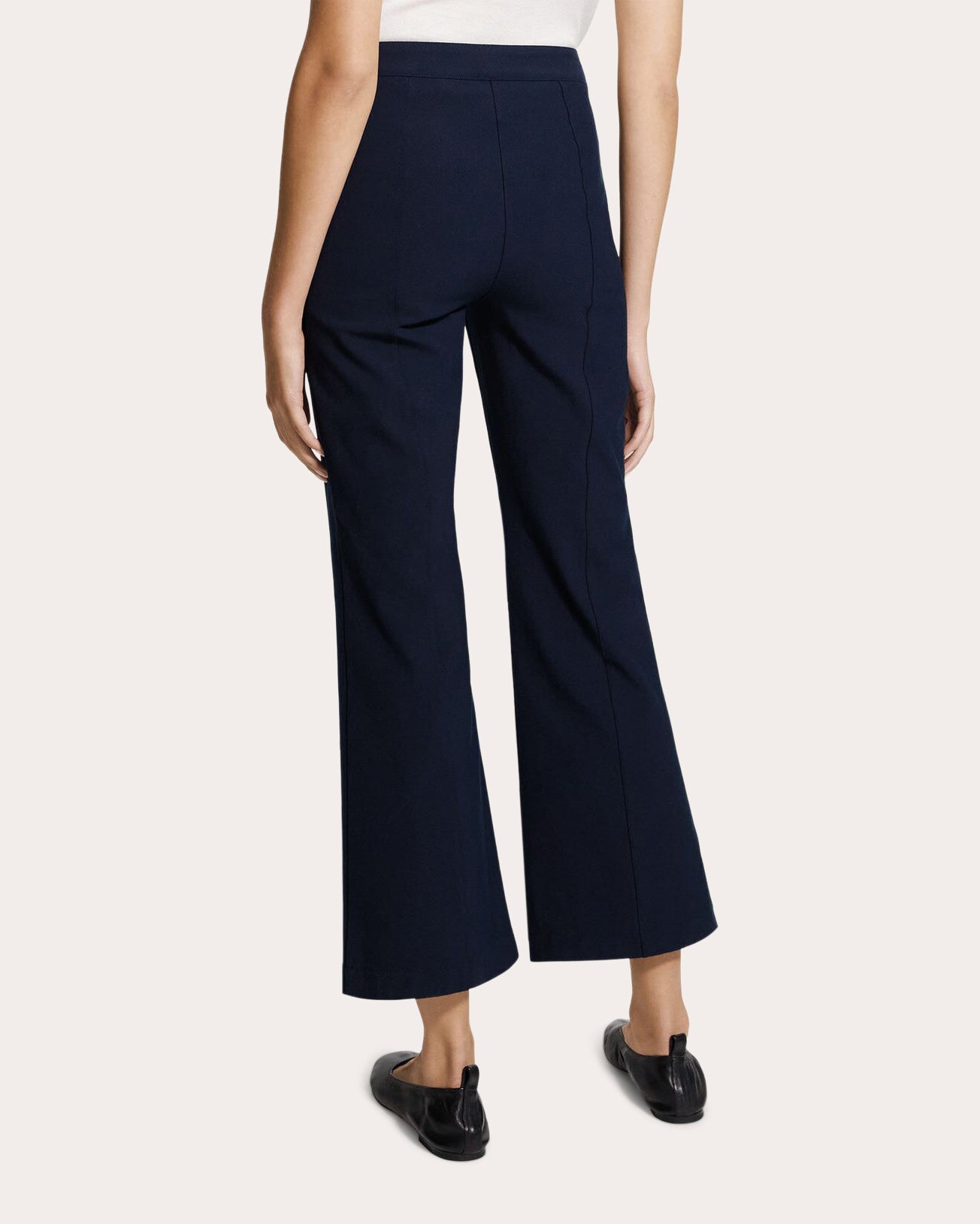 Stretch Cotton Seamed Crop Kick Pants