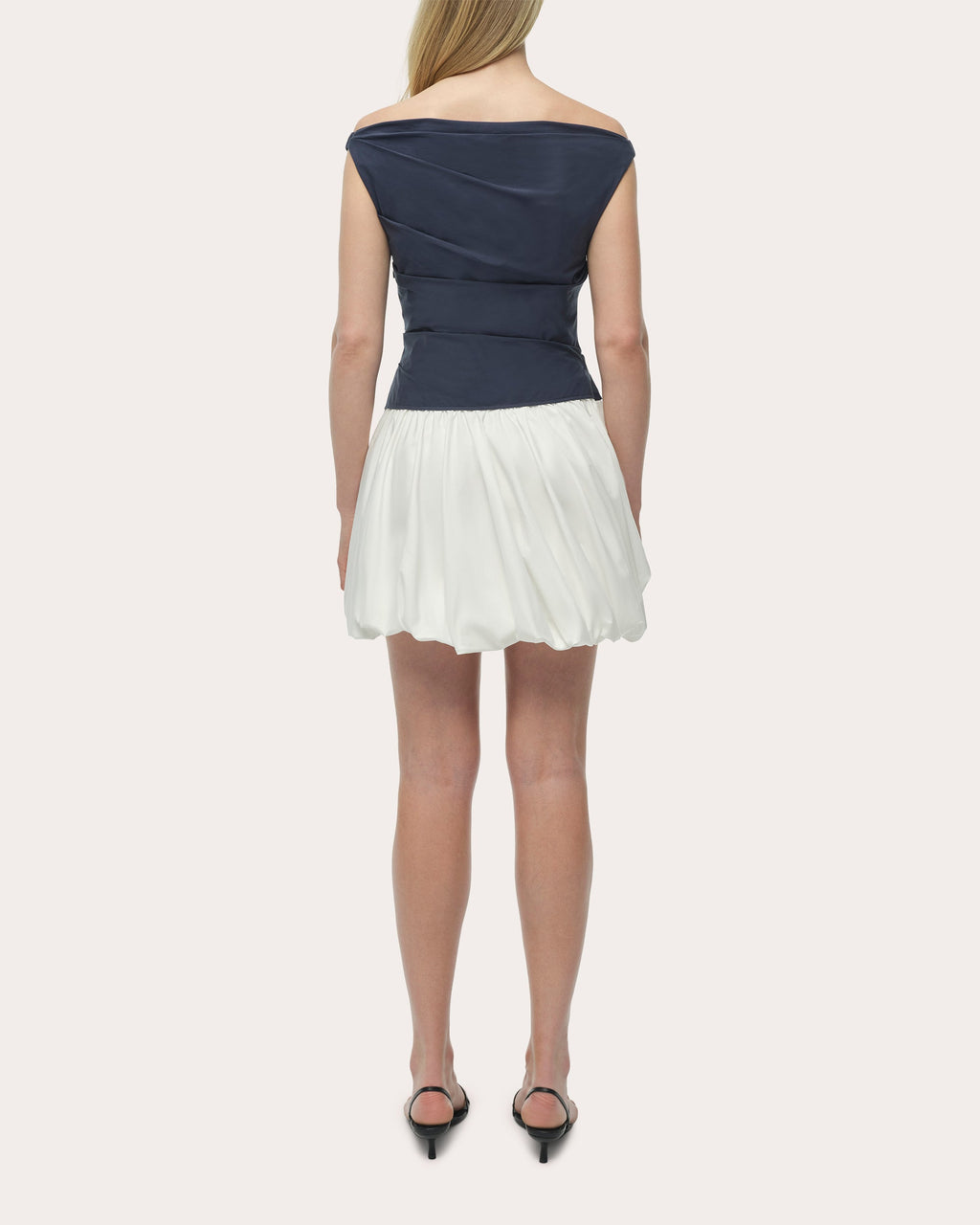 Salina Poplin Boatneck Bubble Mini Dress