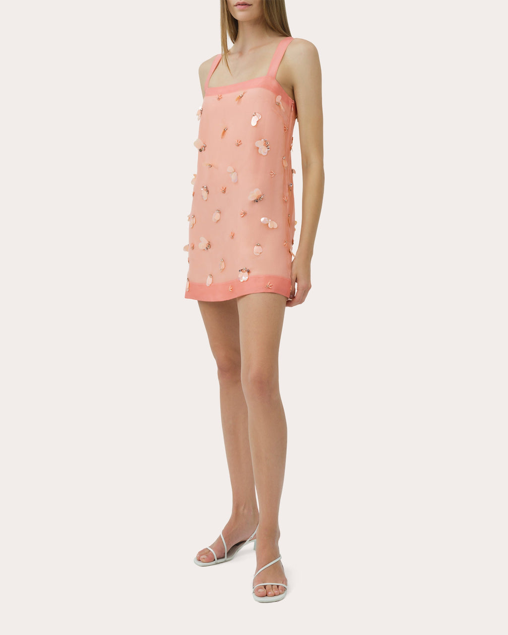 Sumi Embellished Organza Mini Shift Dress