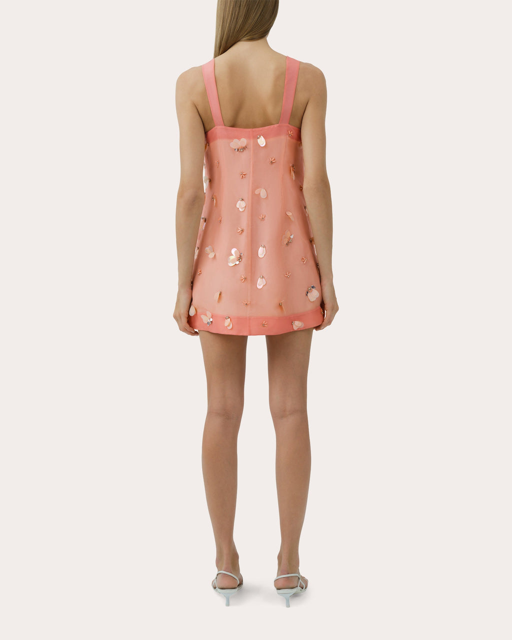 Sumi Embellished Organza Mini Shift Dress