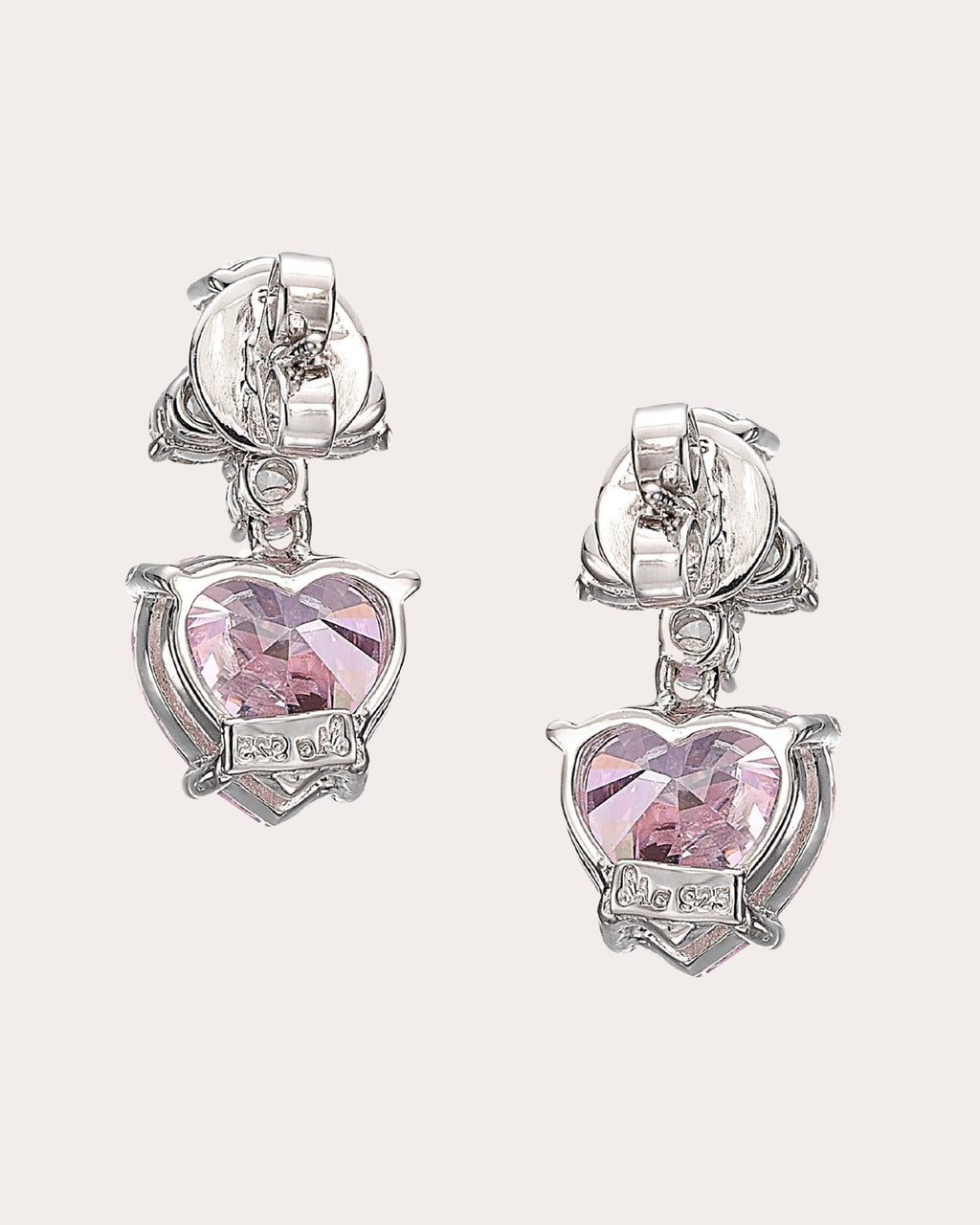 Rose & Canary Diamond Candy Cupid Heart Drop Earrings