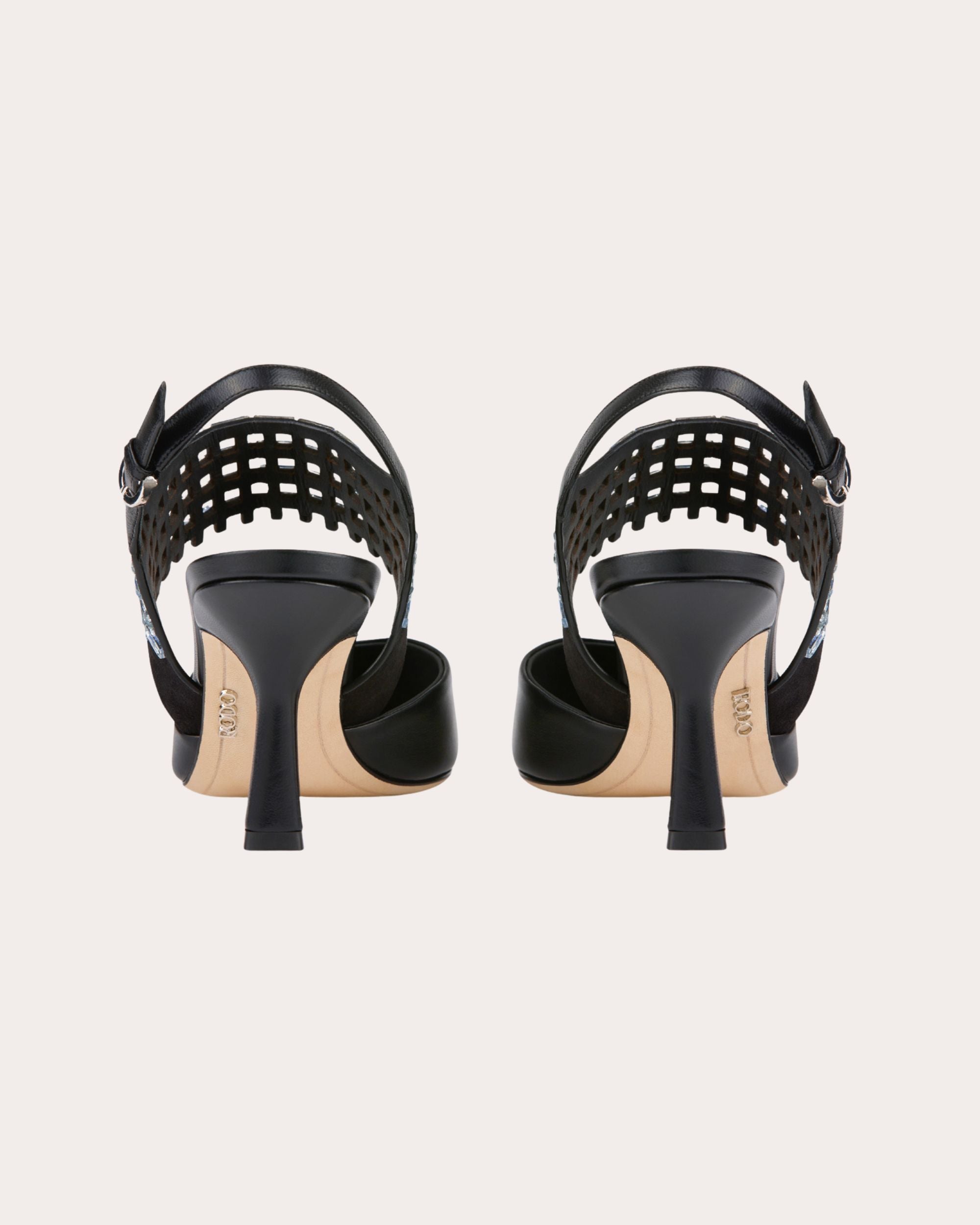 Noa 80 Crystal Leather Slingback