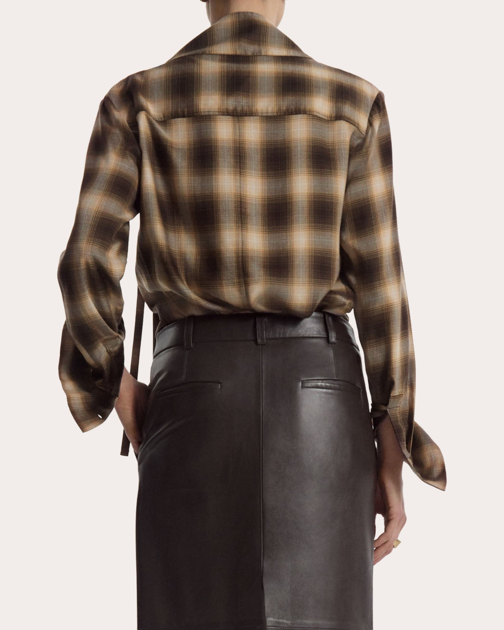 Plaid Asymmetric Drape Workwear Shirt
