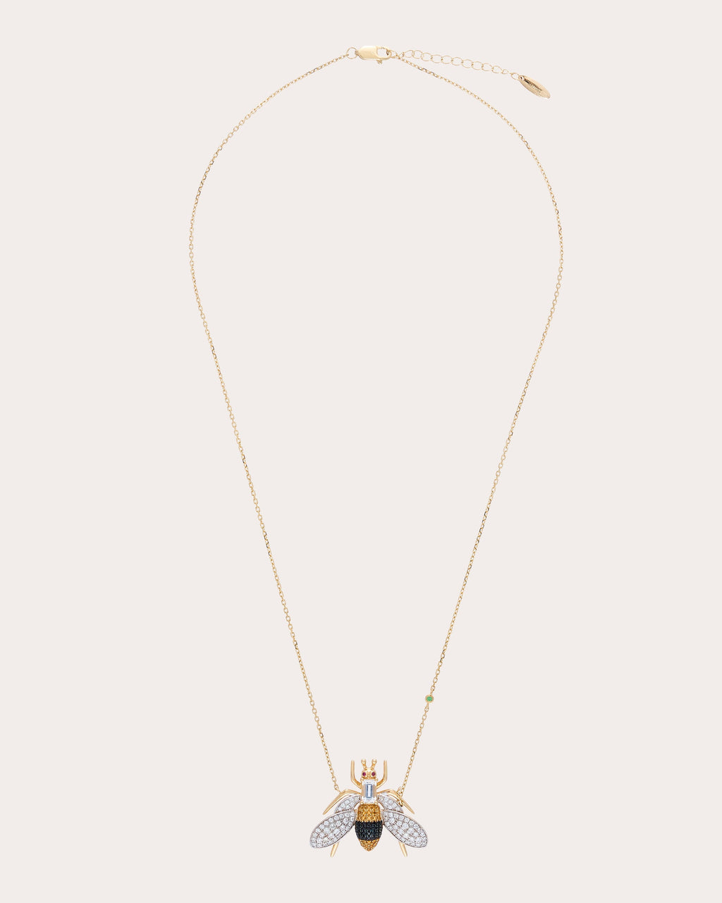 Yellow Topaz & Onyx Véspula Pendant Necklace