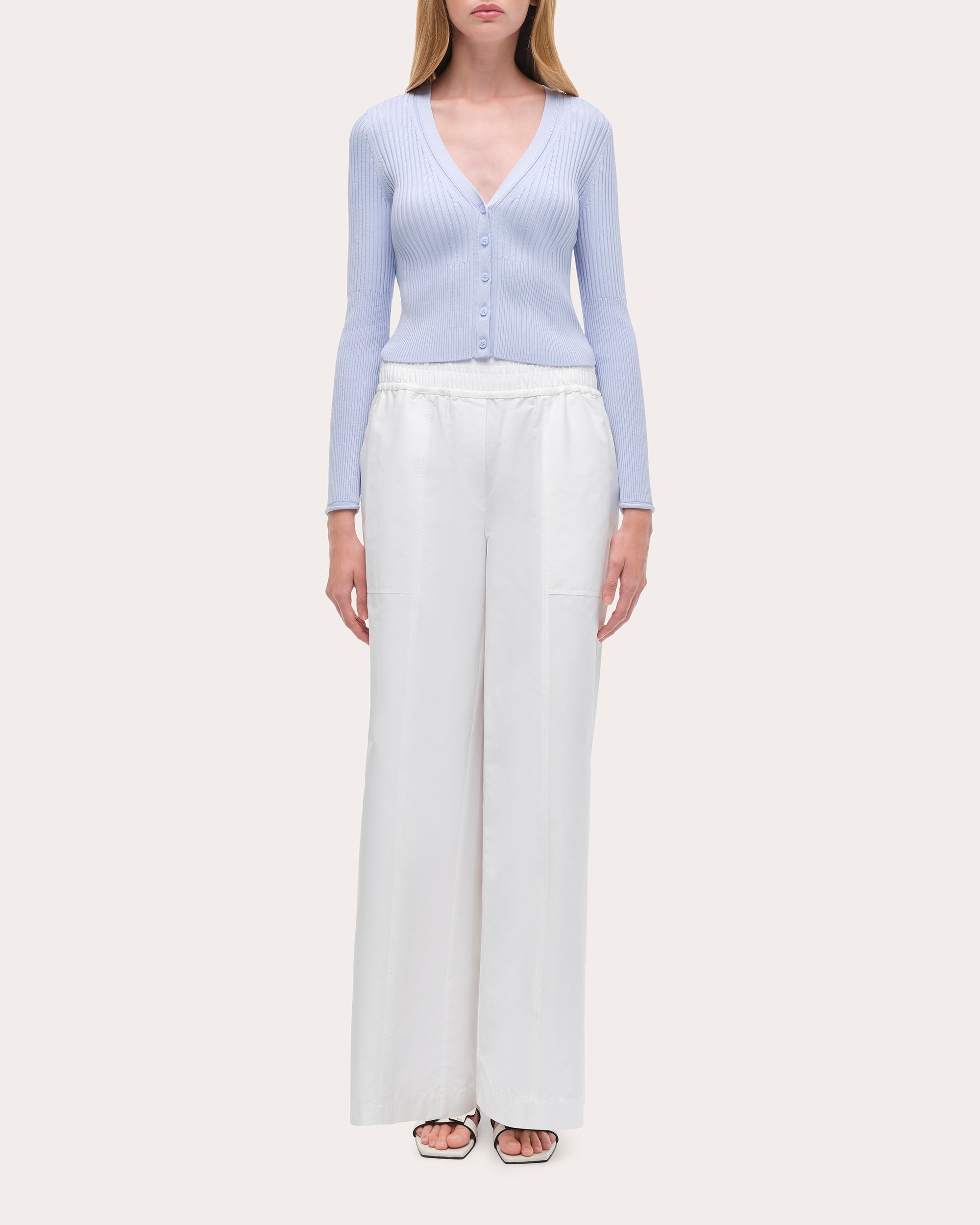 Ailany Rib Knit Shrunken Cardigan