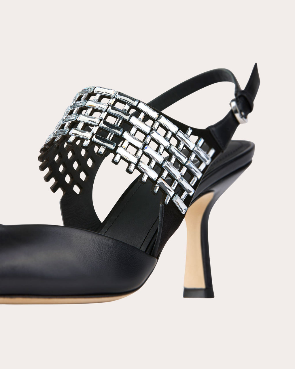 Noa 80 Crystal Leather Slingback