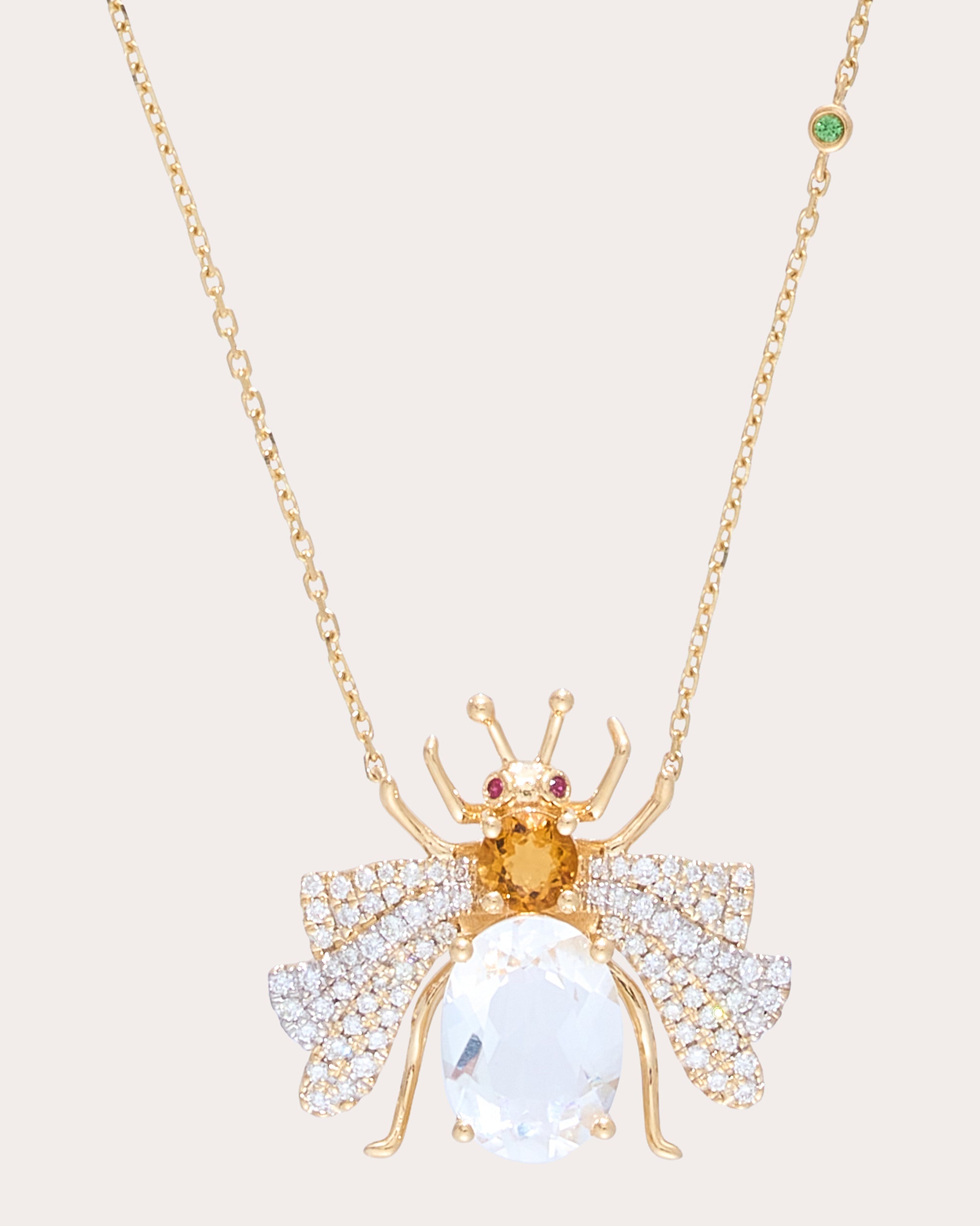 Crystal Quartz & 18k Gold Candy Pendant Necklace