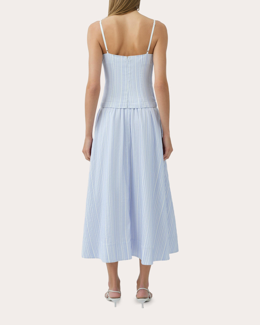 Quinlin Stripe Bustier Midi Dress