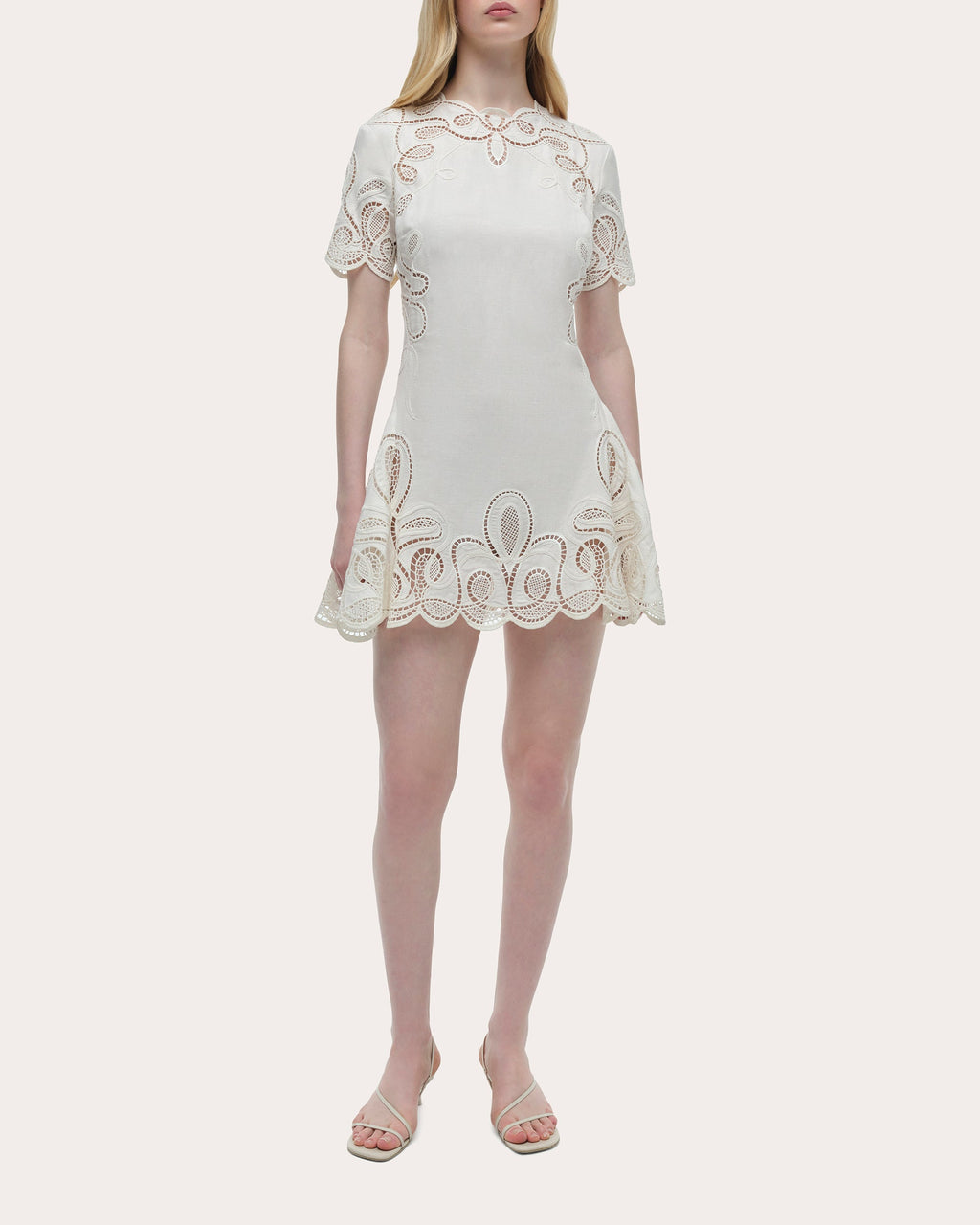 Morrigan Embroidered Short-Sleeve Mini Dress