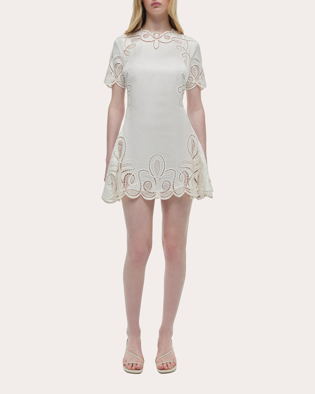 Morrigan Embroidered Short-Sleeve Mini Dress
