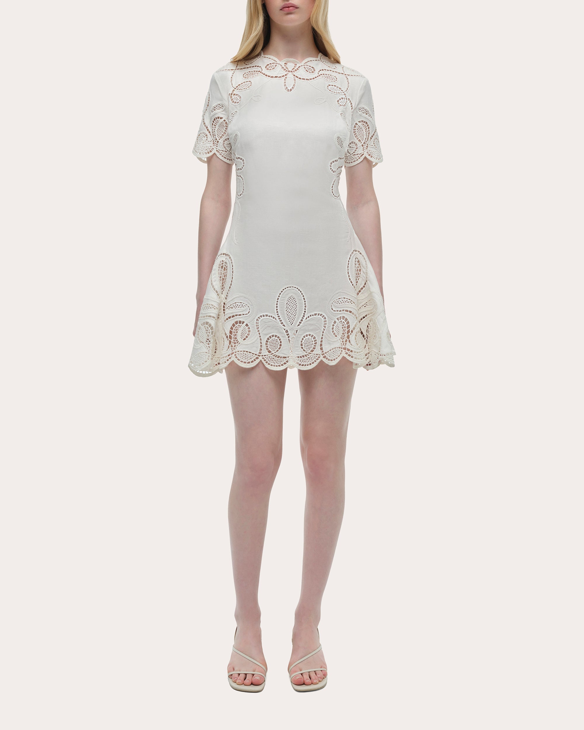 Morrigan Embroidered Short-Sleeve Mini Dress