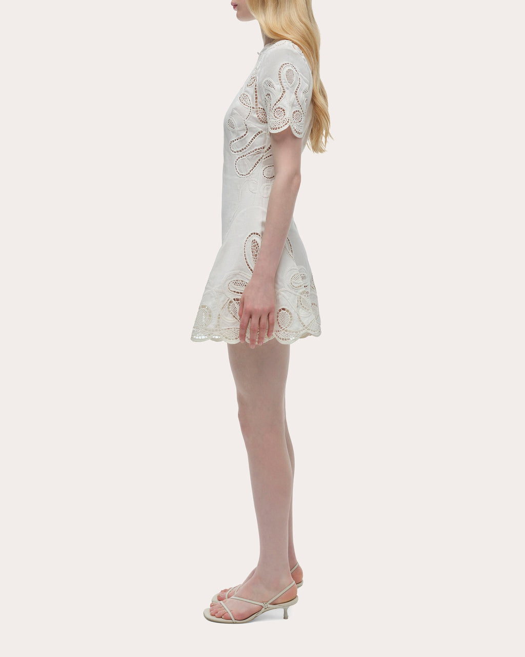 Morrigan Embroidered Short-Sleeve Mini Dress