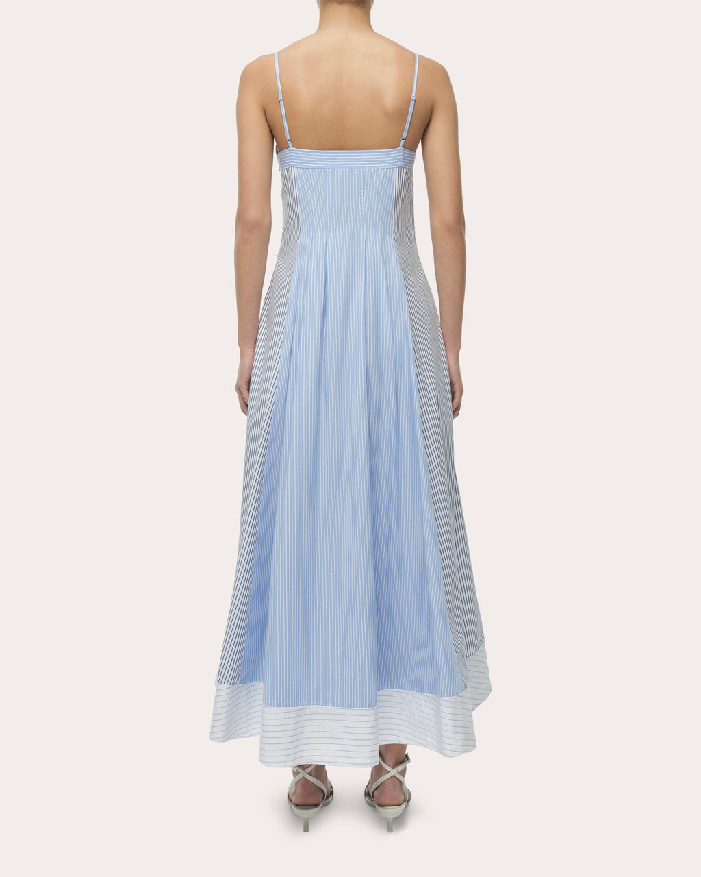 Chamberlain Cotton Stripe Pleated Midi Dress