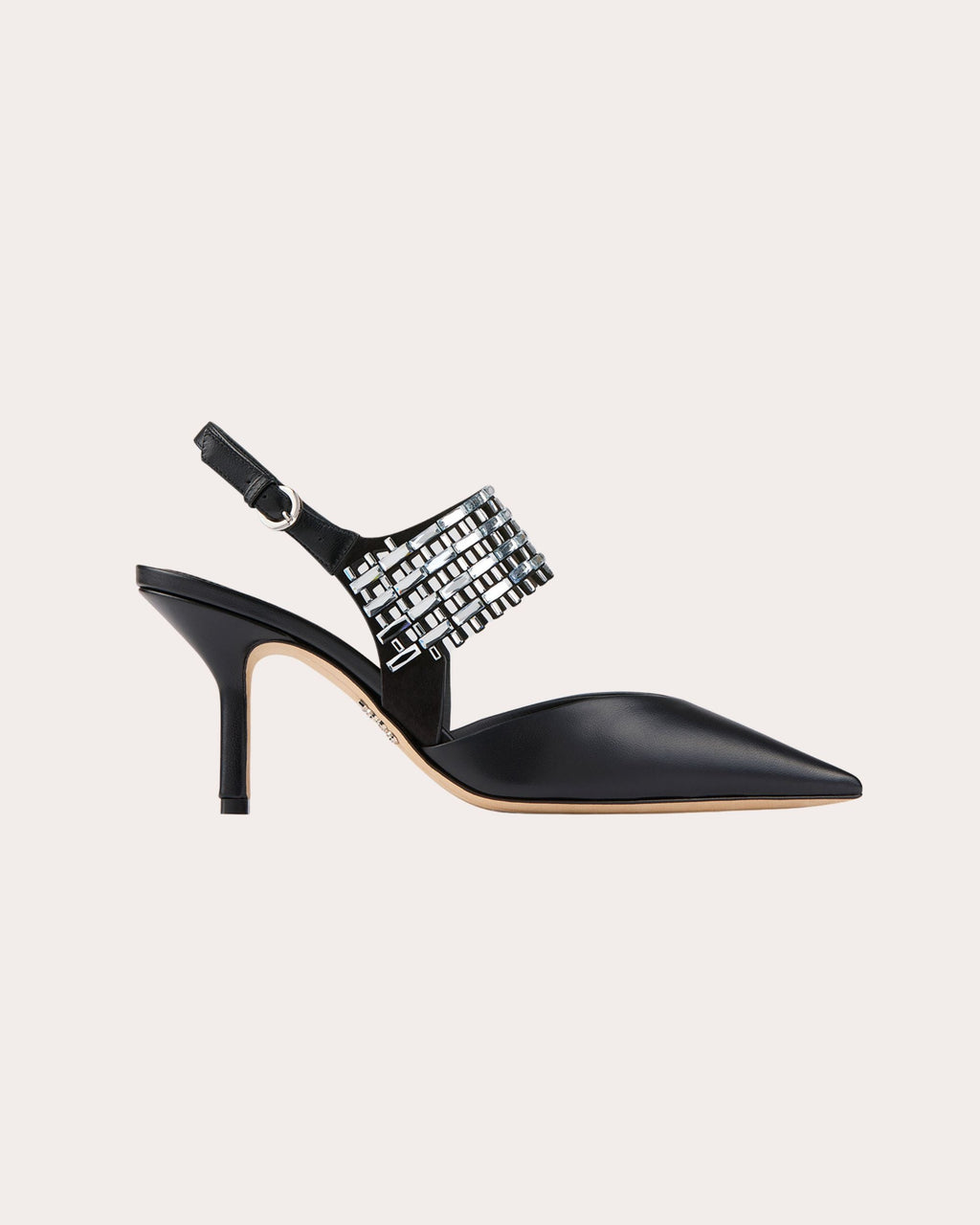 Noa 80 Crystal Leather Slingback