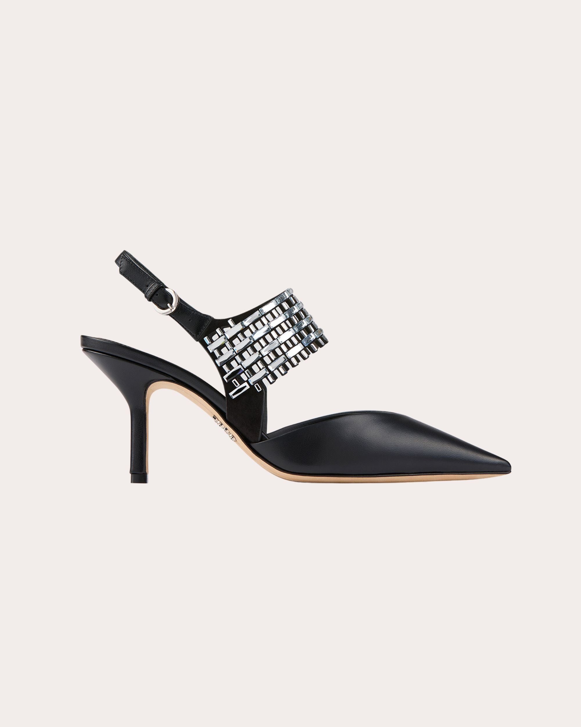 Noa 80 Crystal Leather Slingback